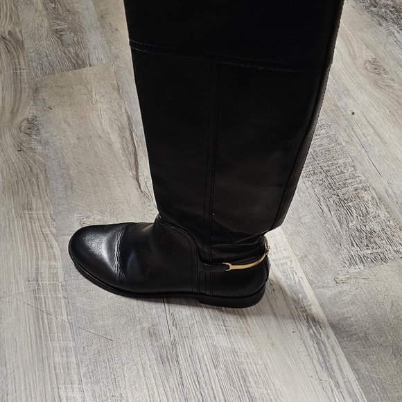 Authentic Tory Burch Kneel High Black Leather Riding Boots - Picture 12 of 16